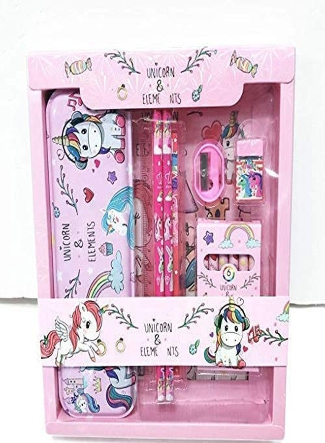 تارا13 مجموعة أدوات مكتبية يونيكورن من تيرا ١٣ للبنات (قطعة واحدة) - قلم رصاص، ممحاة، مبراة، هدايا تذكارية، أدوات مكتبية للأطفال، طقم أدوات مكتبية - Image 3